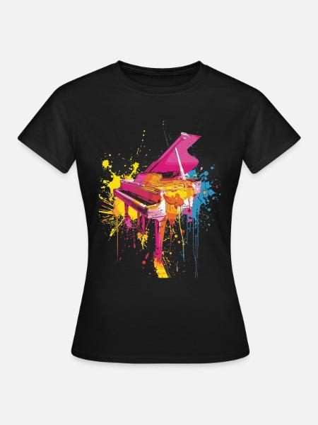 Klavier - Frauen T-Shirt - Schwarz