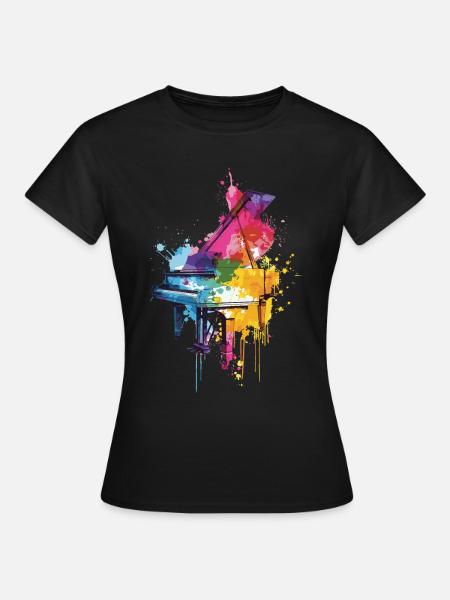 Klavier - Frauen T-Shirt - Schwarz