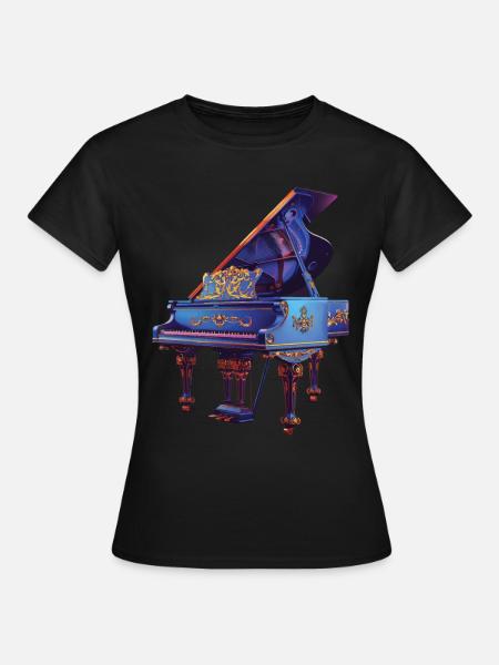 Klavier - Frauen T-Shirt - Schwarz