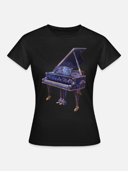 Klavier - Frauen T-Shirt - Schwarz