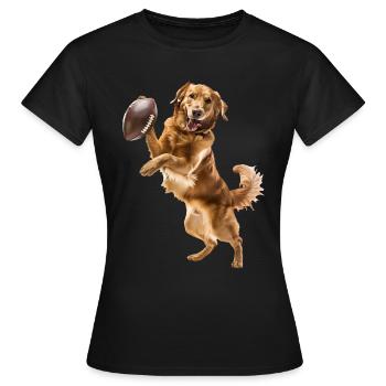Golden Retriever - Women's T-Shirt - black - Front - AI Model Female 172 dark (172cm)
