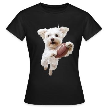 Maltese - Women's T-Shirt - black - Front - AI Model Female 172 dark (172cm)