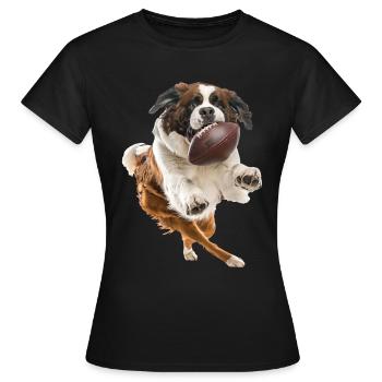 Bernhardiner - Frauen T-Shirt - Schwarz - Vorne - AI Model Female 172 dark (172cm)