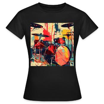 Percussion - T-shirt Femme - noir - Devant - AI Model Female 172 dark (172cm)