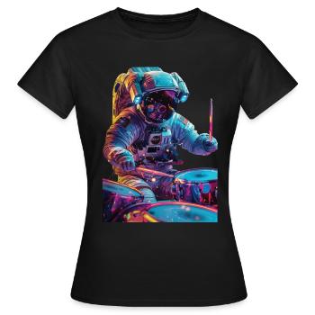 Tambours d’astronaute - T-shirt Femme - noir - Devant - AI Model Female 172 dark (172cm)