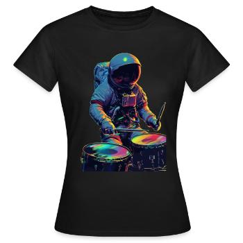 Tambours d’astronaute - T-shirt Femme - noir - Devant - AI Model Female 172 dark (172cm)