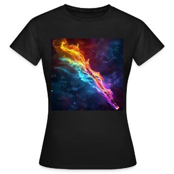 Querflöte - Frauen T-Shirt - Schwarz - Vorne - AI Model Female 172 dark (172cm)