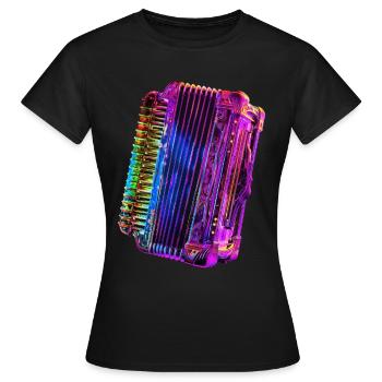Accordéon - T-shirt Femme - noir - Devant - AI Model Female 172 dark (172cm)