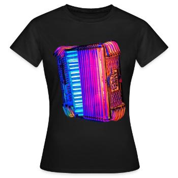accordéon - T-shirt Femme - noir - Devant - AI Model Female 172 dark (172cm)