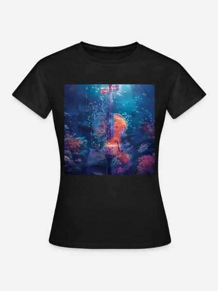 Violine - Frauen T-Shirt - Schwarz
