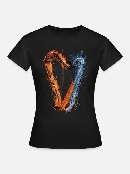 Harfe - Frauen T-Shirt - Schwarz