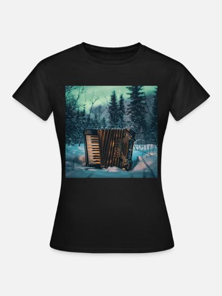 Akkordeon - Frauen T-Shirt - Schwarz