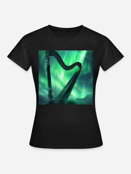Harfe - Frauen T-Shirt - Schwarz