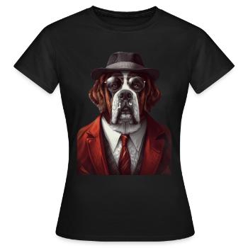 Bernhardiner - Frauen T-Shirt - Schwarz - Vorne - AI Model Female 172 dark (172cm)