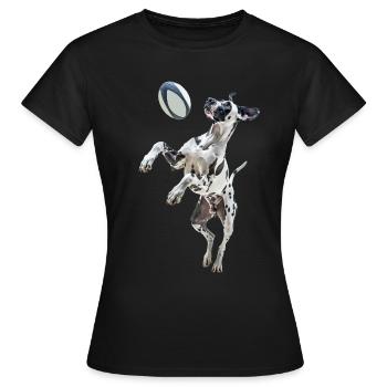 Deutsche Dogge - Frauen T-Shirt - Schwarz - Vorne - AI Model Female 172 dark (172cm)