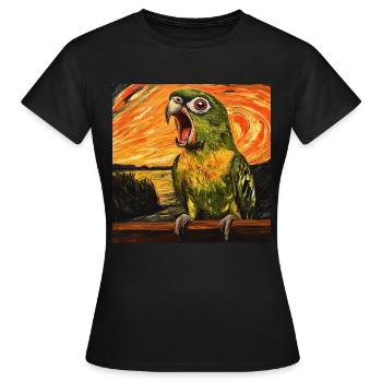 Sittiche - Frauen T-Shirt - Schwarz - Vorne - AI Model Female 172 dark (172cm)