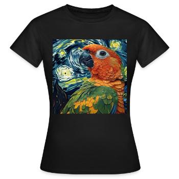 Sittiche - Frauen T-Shirt - Schwarz - Vorne - AI Model Female 172 dark (172cm)