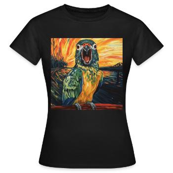 Sittiche - Frauen T-Shirt - Schwarz - Vorne - AI Model Female 172 dark (172cm)