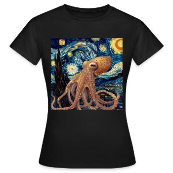 Tintenfisch - Frauen T-Shirt - Schwarz - Vorne - AI Model Female 172 dark (172cm)