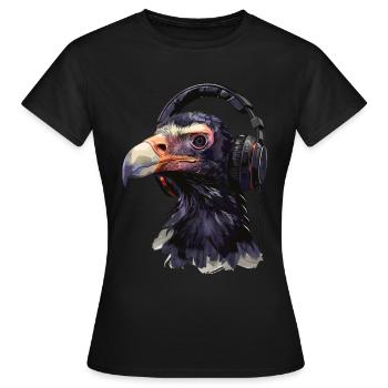 Geier - Frauen T-Shirt - Schwarz - Vorne - AI Model Female 172 dark (172cm)