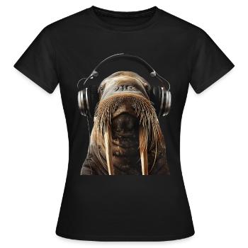 Walross - Frauen T-Shirt - Schwarz - Vorne - AI Model Female 172 dark (172cm)