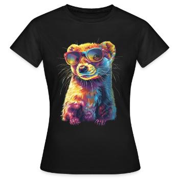 Wiesel - Frauen T-Shirt - Schwarz - Vorne - AI Model Female 172 dark (172cm)