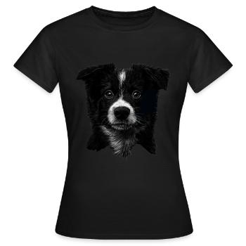 Border Collie - Frauen T-Shirt - Schwarz - Vorne - AI Model Female 172 dark (172cm)