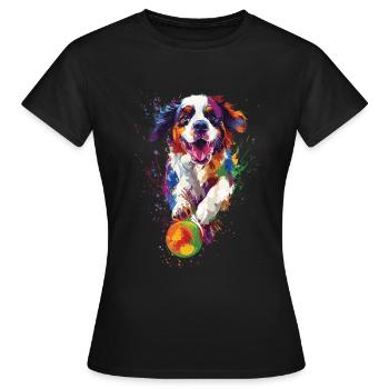 Bernhardiner - Frauen T-Shirt - Schwarz - Vorne - AI Model Female 172 dark (172cm)