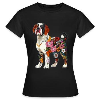 Bernhardiner - Frauen T-Shirt - Schwarz - Vorne - AI Model Female 172 dark (172cm)