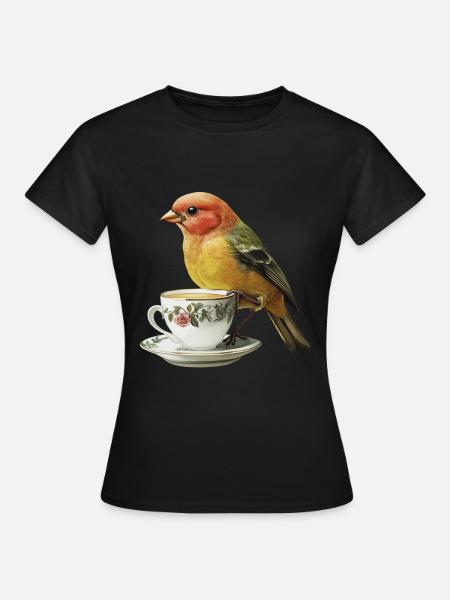 Finch Bird Kaffee - Frauen T-Shirt - Schwarz