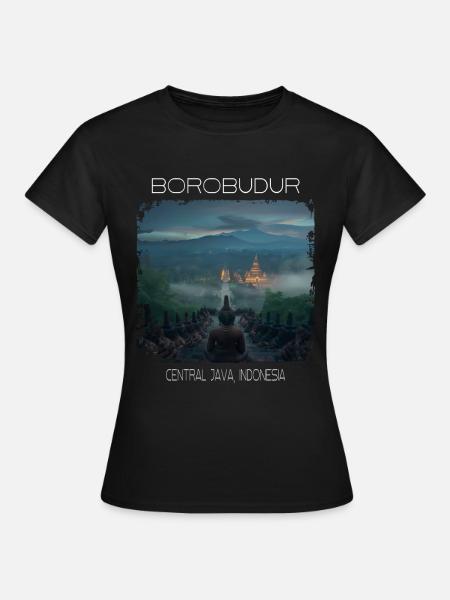Borobudur - Frauen T-Shirt - Schwarz