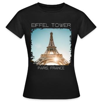 Eiffelturm - Frauen T-Shirt - Schwarz - Vorne - AI Model Female 172 dark (172cm)
