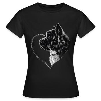 Bernhardiner - Frauen T-Shirt - Schwarz - Vorne - AI Model Female 172 dark (172cm)
