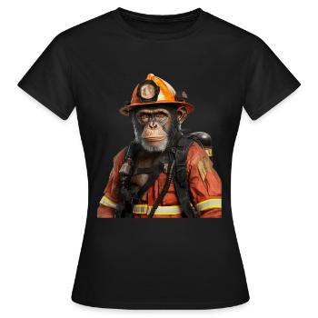 Schimpanse - Frauen T-Shirt - Schwarz - Vorne - AI Model Female 172 dark (172cm)