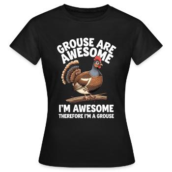 Auerhahn - Frauen T-Shirt - Schwarz - Vorne - AI Model Female 172 dark (172cm)