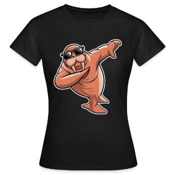 Walross - Frauen T-Shirt - Schwarz - Vorne - AI Model Female 172 dark (172cm)