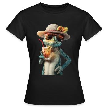Chamäleon - Frauen T-Shirt - Schwarz - Vorne - AI Model Female 172 dark (172cm)