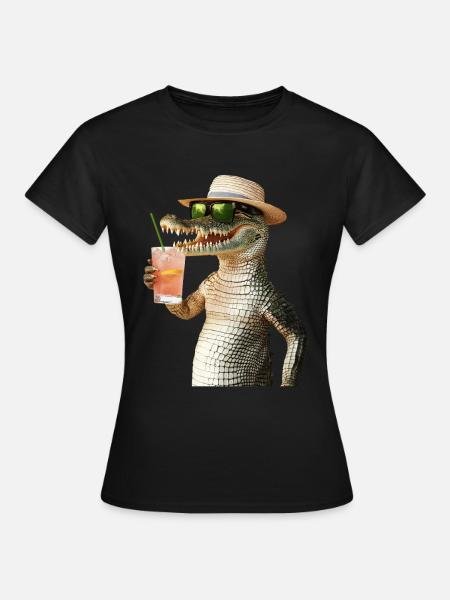 Krokodil - Frauen T-Shirt - Schwarz