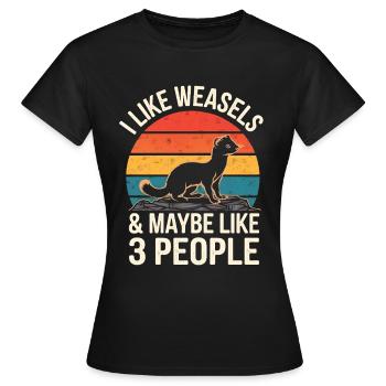 Wiesel - Frauen T-Shirt - Schwarz - Vorne - AI Model Female 172 dark (172cm)