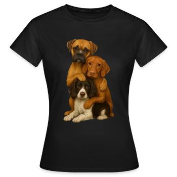 Chien Chiens Chiens mignons - T-shirt Femme - noir - Devant - AI Model Female 172 dark (172cm)