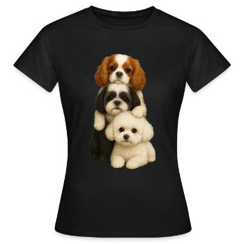 Chien Chiens Chiens mignons - T-shirt Femme - noir - Devant - AI Model Female 172 dark (172cm)
