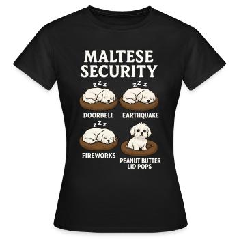 Maltese - Women's T-Shirt - black - Front - AI Model Female 172 dark (172cm)