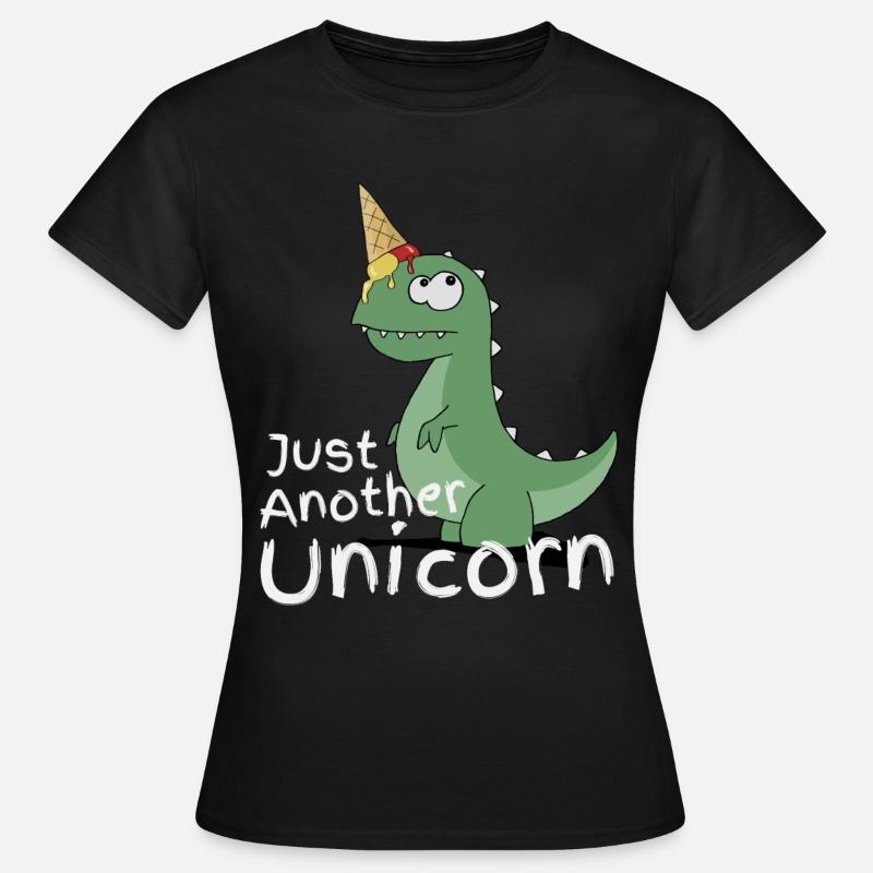 Eiscreme Dino Einhorn lustiger TRex Eis Geschenk - Frauen T-Shirt - Schwarz