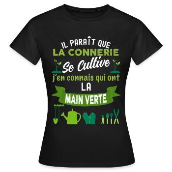 Cultiver connerie la connerie - T-shirt Femme - noir - Devant - AI Model Female 172 dark (172cm)