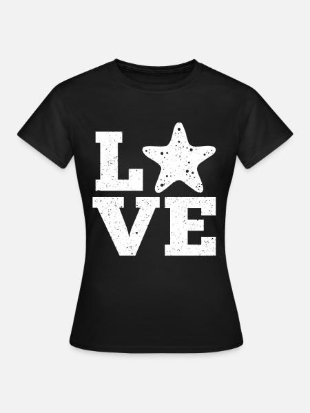 Seestern - Frauen T-Shirt - Schwarz