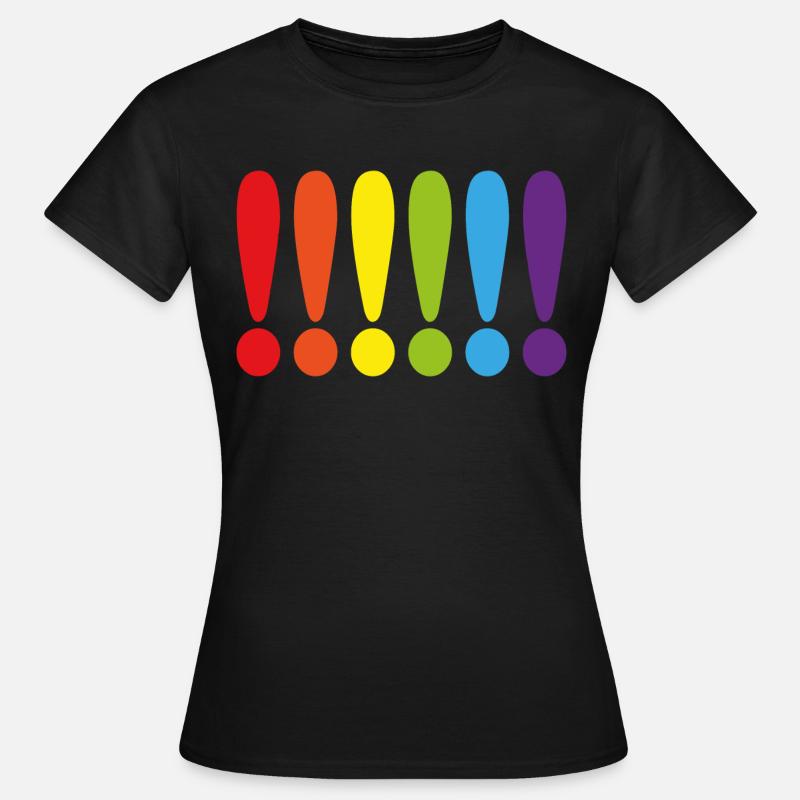 RAINBOW EXCLAMATION MARK - Women's T-Shirt - black