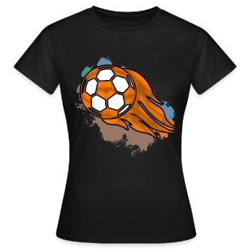 Ballon de Football Joueur de Foot - T-shirt Femme - noir - Devant - AI Model Female 172 dark (172cm)