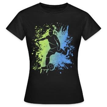 Fußball Fußballspieler Jungen Fußballer - Frauen T-Shirt - Schwarz - Vorne - AI Model Female 172 dark (172cm)