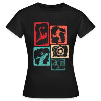 Fußballer Kinder Fußball Spieler Fußballspieler - Frauen T-Shirt - Schwarz - Vorne - AI Model Female 172 dark (172cm)