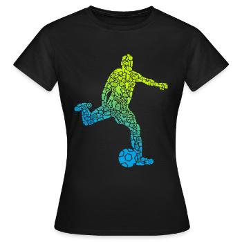 Fußball Symbole Fußballspieler Jungen Fußballer - Frauen T-Shirt - Schwarz - Vorne - AI Model Female 172 dark (172cm)